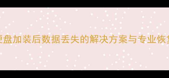 图片 机械硬盘加装后数据丢失的解决方案与专业恢复指南