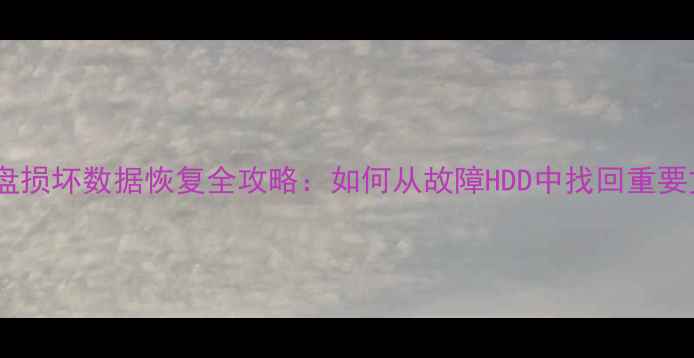 机械硬盘损坏数据恢复全攻略如何从故障HDD中找回重要文件