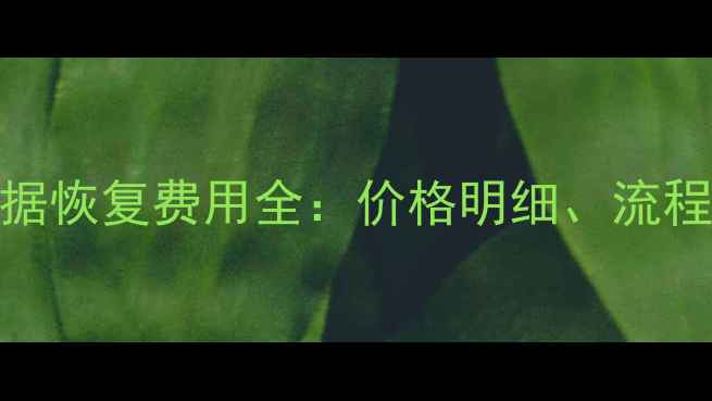 机械硬盘数据恢复费用全价格明细流程与避坑指南