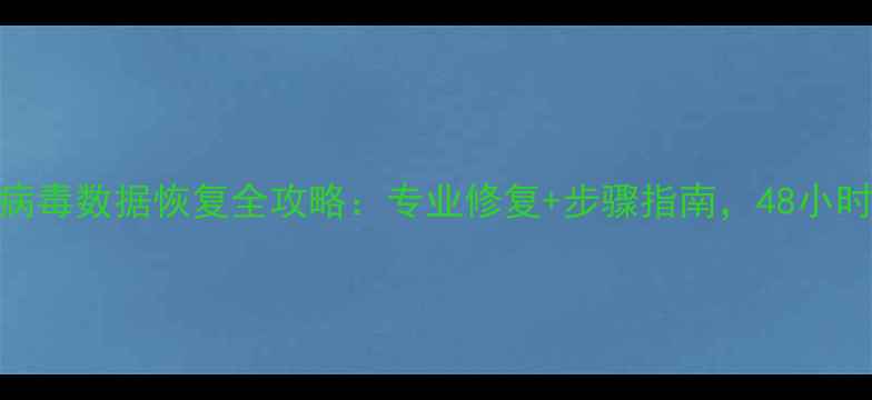 图片 杭州勒索病毒数据恢复全攻略：专业修复+步骤指南，48小时紧急响应