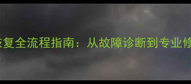 松下MD存储卡数据恢复全流程指南从故障诊断到专业修复的完整解决方案