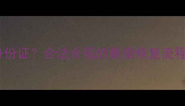 极风数据恢复要身份证合法合规的数据恢复流程与隐私保护指南