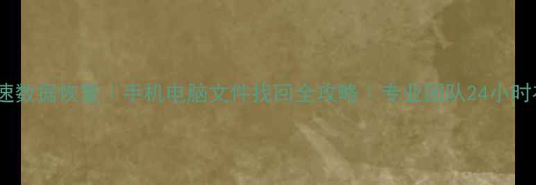 图片 枣庄急速数据恢复｜手机电脑文件找回全攻略｜专业团队24小时在线！2