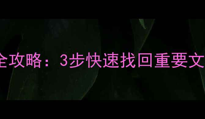 图片 格式化后数据恢复全攻略：3步快速找回重要文件（附详细教程）2