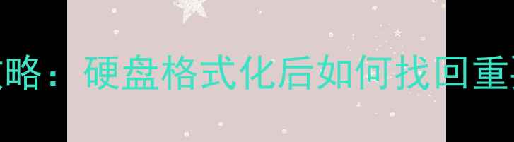 图片 格式化后数据恢复全攻略：硬盘格式化后如何找回重要文件（高热词覆盖）