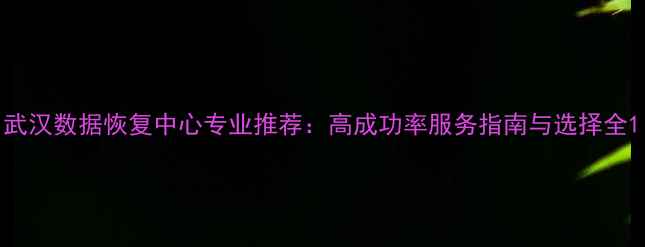 图片 武汉数据恢复中心专业推荐：高成功率服务指南与选择全1