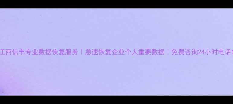 江西信丰专业数据恢复服务急速恢复企业个人重要数据免费咨询24小时电话