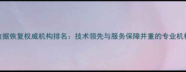 图片 汽车数据恢复权威机构排名：技术领先与服务保障并重的专业机构推荐