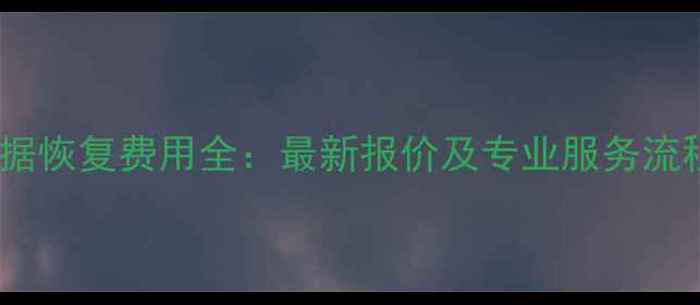 图片 汽车数据恢复费用全：最新报价及专业服务流程指南1