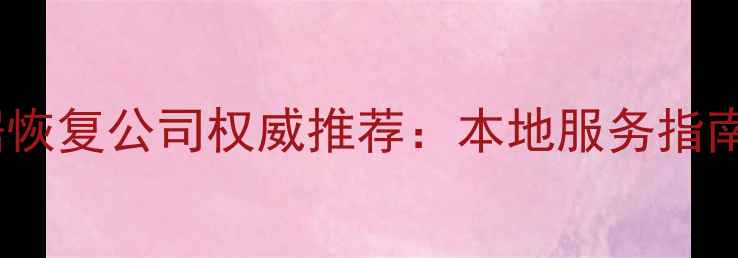 图片 沅陵专业数据恢复公司权威推荐：本地服务指南与避坑攻略1