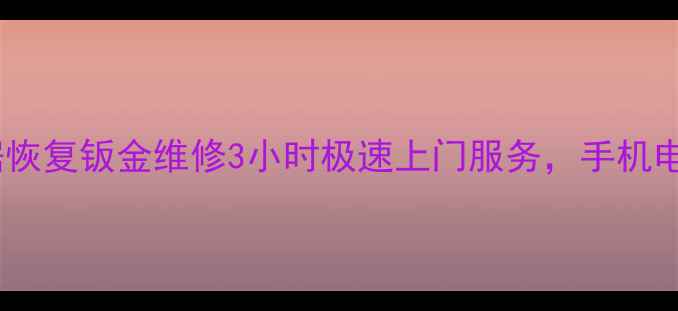 沈阳专业汽车数据恢复钣金维修3小时极速上门服务手机电脑数据全修复