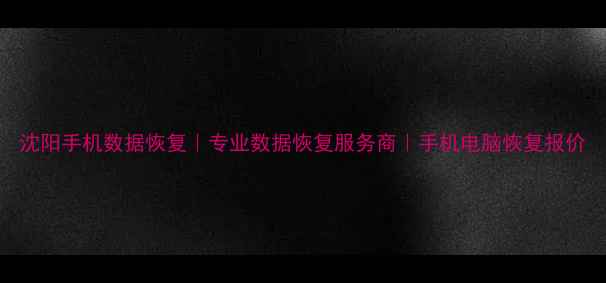 图片 沈阳手机数据恢复｜专业数据恢复服务商｜手机电脑恢复报价