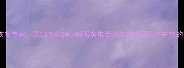 沈阳数据恢复专家洪凯中心24小时服务电话10年技术团队守护您的数字资产