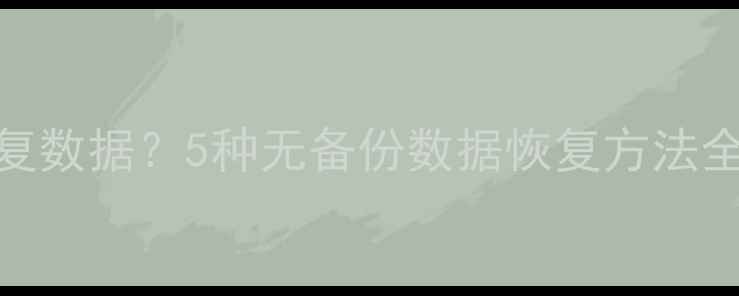 图片 没有备份如何恢复数据？5种无备份数据恢复方法全（附操作指南）