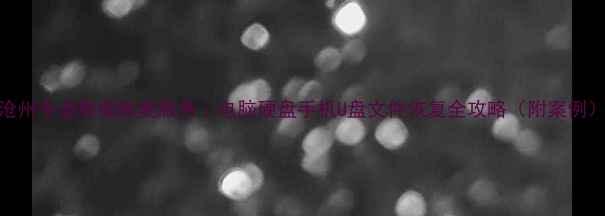 图片 沧州专业数据恢复服务｜电脑硬盘手机U盘文件恢复全攻略（附案例）