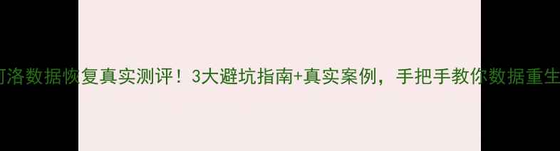 河洛数据恢复真实测评3大避坑指南真实案例手把手教你数据重生