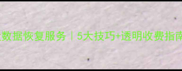 图片 泰州专业硬盘数据恢复服务｜5大技巧+透明收费指南（附案例）1