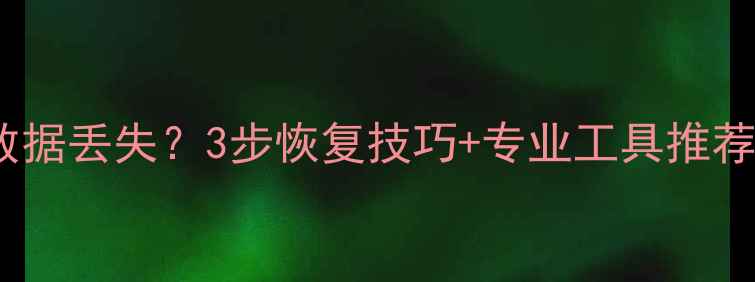 浏览器异常导致数据丢失3步恢复技巧专业工具推荐附详细教程