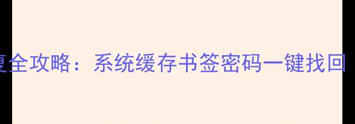 图片 浏览器数据恢复全攻略：系统缓存书签密码一键找回（附详细教程）