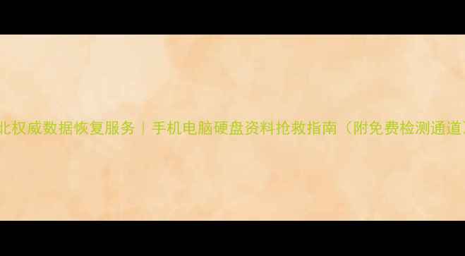 图片 浦北权威数据恢复服务｜手机电脑硬盘资料抢救指南（附免费检测通道）1