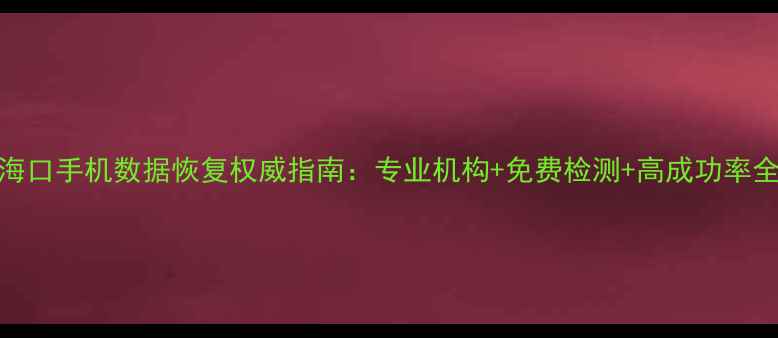 海口手机数据恢复权威指南专业机构免费检测高成功率全