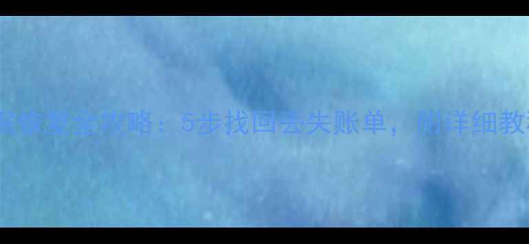 图片 海豚记账本数据恢复全攻略：5步找回丢失账单，附详细教程与预防指南1