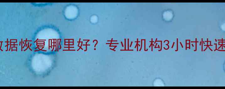 图片 深圳硬盘数据恢复哪里好？专业机构3小时快速修复指南1