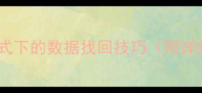 图片 深度：恢复模式下的数据找回技巧（附详细操作指南）2