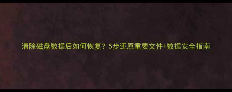 图片 清除磁盘数据后如何恢复？5步还原重要文件+数据安全指南