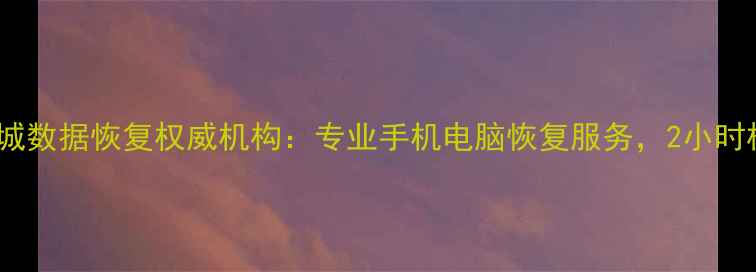 图片 湘潭电脑城数据恢复权威机构：专业手机电脑恢复服务，2小时极速响应2