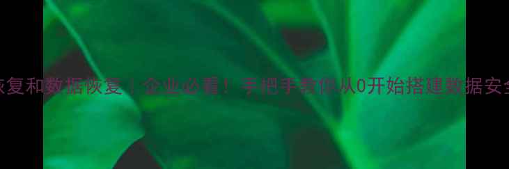 图片 灾难恢复和数据恢复｜企业必看！手把手教你从0开始搭建数据安全体系