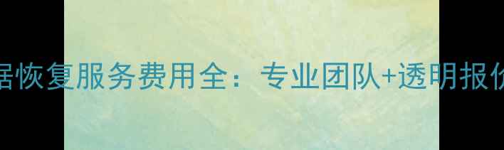 烟台定制化数据恢复服务费用全专业团队透明报价成功率保障