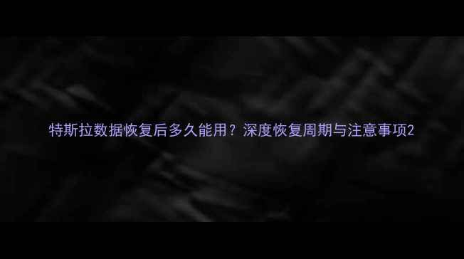 图片 特斯拉数据恢复后多久能用？深度恢复周期与注意事项2