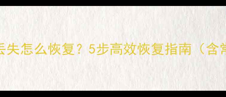 图片 电子表格数据丢失怎么恢复？5步高效恢复指南（含常见错误避坑）
