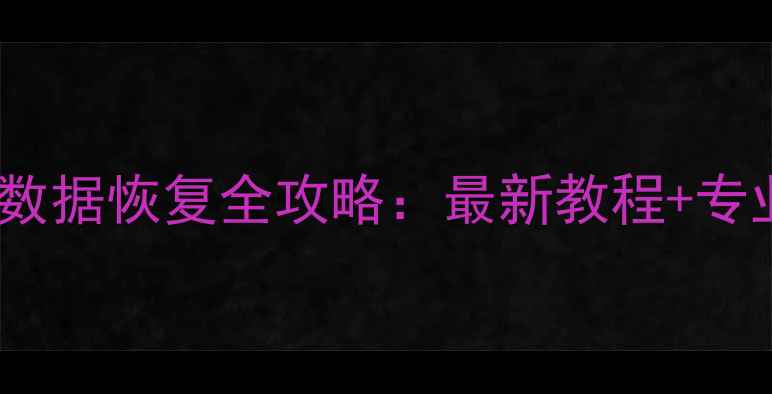 电脑删除卷数据恢复全攻略最新教程专业工具推荐