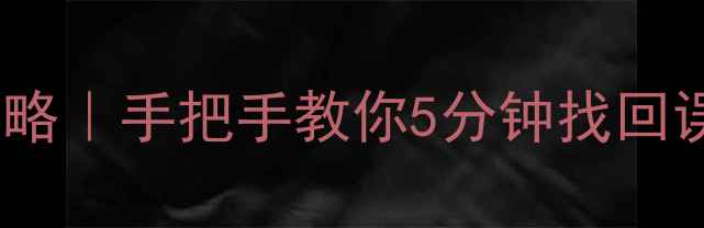 图片 电脑回收站恢复数据全攻略｜手把手教你5分钟找回误删文件（附免费工具）1