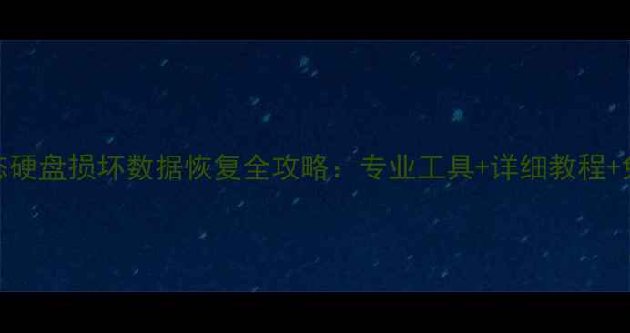 图片 电脑固态硬盘损坏数据恢复全攻略：专业工具+详细教程+免费资源