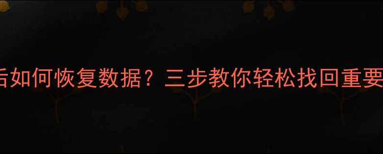 电脑手机U盘格式化后如何恢复数据三步教你轻松找回重要文件附免费工具
