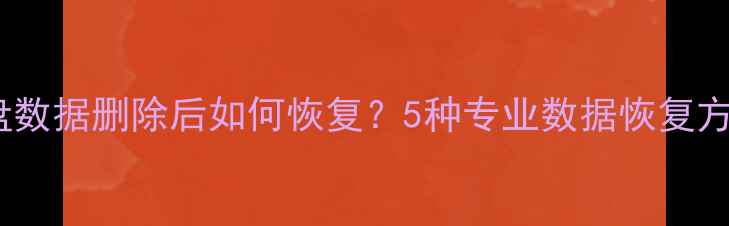 图片 电脑手机云盘数据删除后如何恢复？5种专业数据恢复方法详细教程2