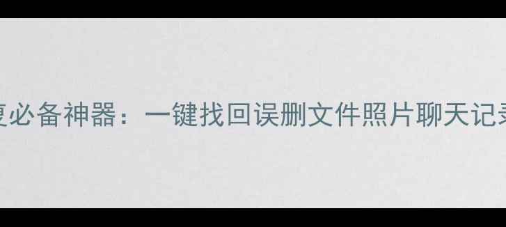 图片 电脑手机数据恢复必备神器：一键找回误删文件照片聊天记录（附详细教程）