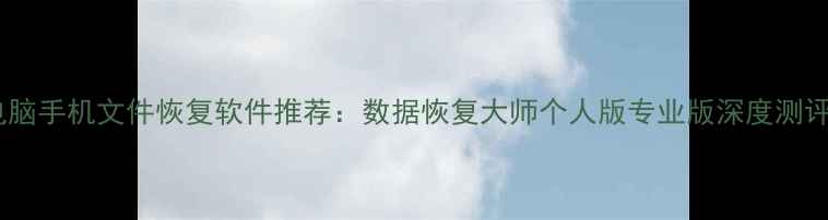 图片 电脑手机文件恢复软件推荐：数据恢复大师个人版专业版深度测评2