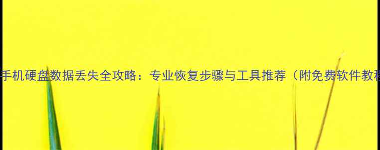 图片 电脑手机硬盘数据丢失全攻略：专业恢复步骤与工具推荐（附免费软件教程）2