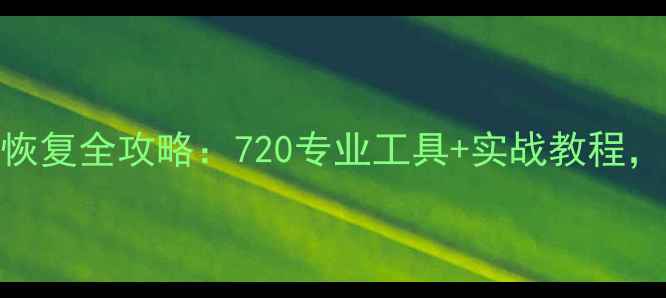 电脑手机硬盘数据恢复全攻略720专业工具实战教程一键找回丢失文件