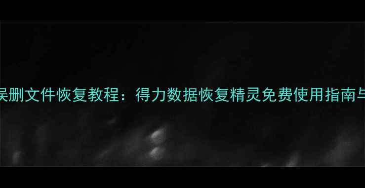 图片 电脑手机误删文件恢复教程：得力数据恢复精灵免费使用指南与操作技巧
