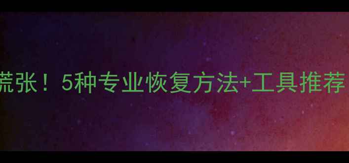 图片 电脑数据丢失别慌张！5种专业恢复方法+工具推荐（附操作教程）1