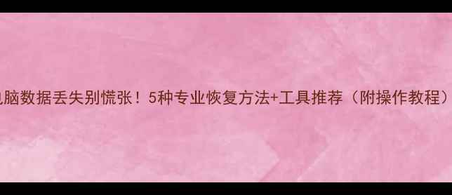 图片 电脑数据丢失别慌张！5种专业恢复方法+工具推荐（附操作教程）2