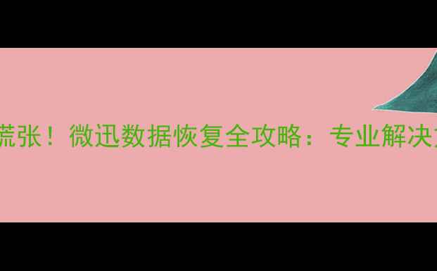 图片 电脑数据丢失别慌张！微迅数据恢复全攻略：专业解决方案与操作指南1