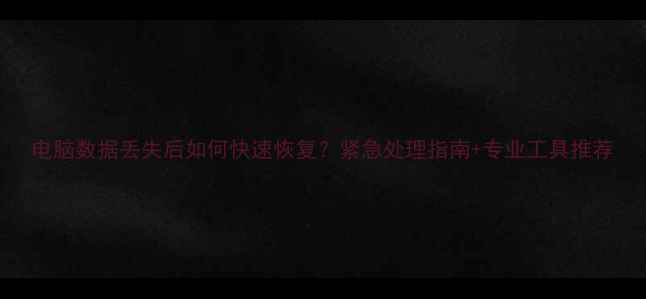 图片 电脑数据丢失后如何快速恢复？紧急处理指南+专业工具推荐