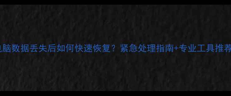 图片 电脑数据丢失后如何快速恢复？紧急处理指南+专业工具推荐2