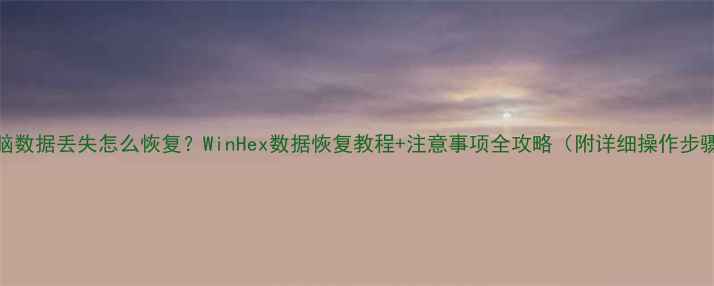 图片 电脑数据丢失怎么恢复？WinHex数据恢复教程+注意事项全攻略（附详细操作步骤）